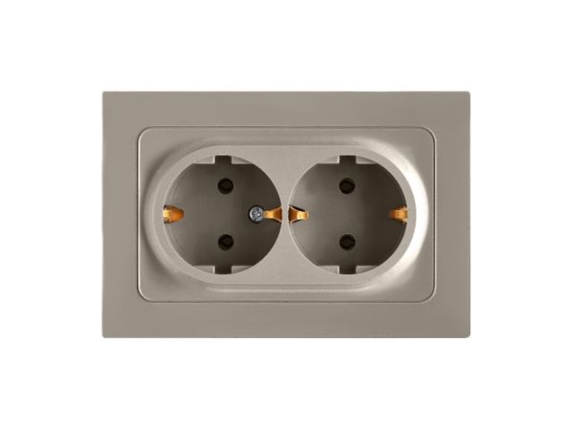 Image 1 Розетка 2-ая (скрытая, с/з;) песочная, Astrum, BYLECTRICA