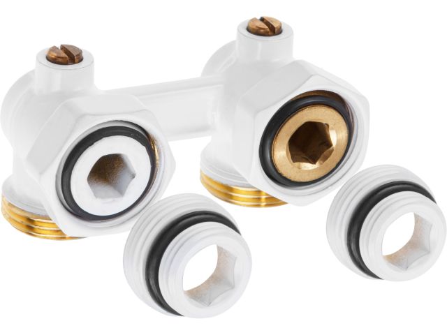 Image 5 Клапан угловой шаровый 3/4" нар. для радиатора (мультифлекс), Белый, AV Engineering (инд. упак.)