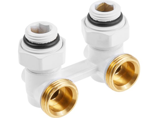 Image 3 Клапан угловой шаровый 3/4" нар. для радиатора (мультифлекс), Белый, AV Engineering (инд. упак.)